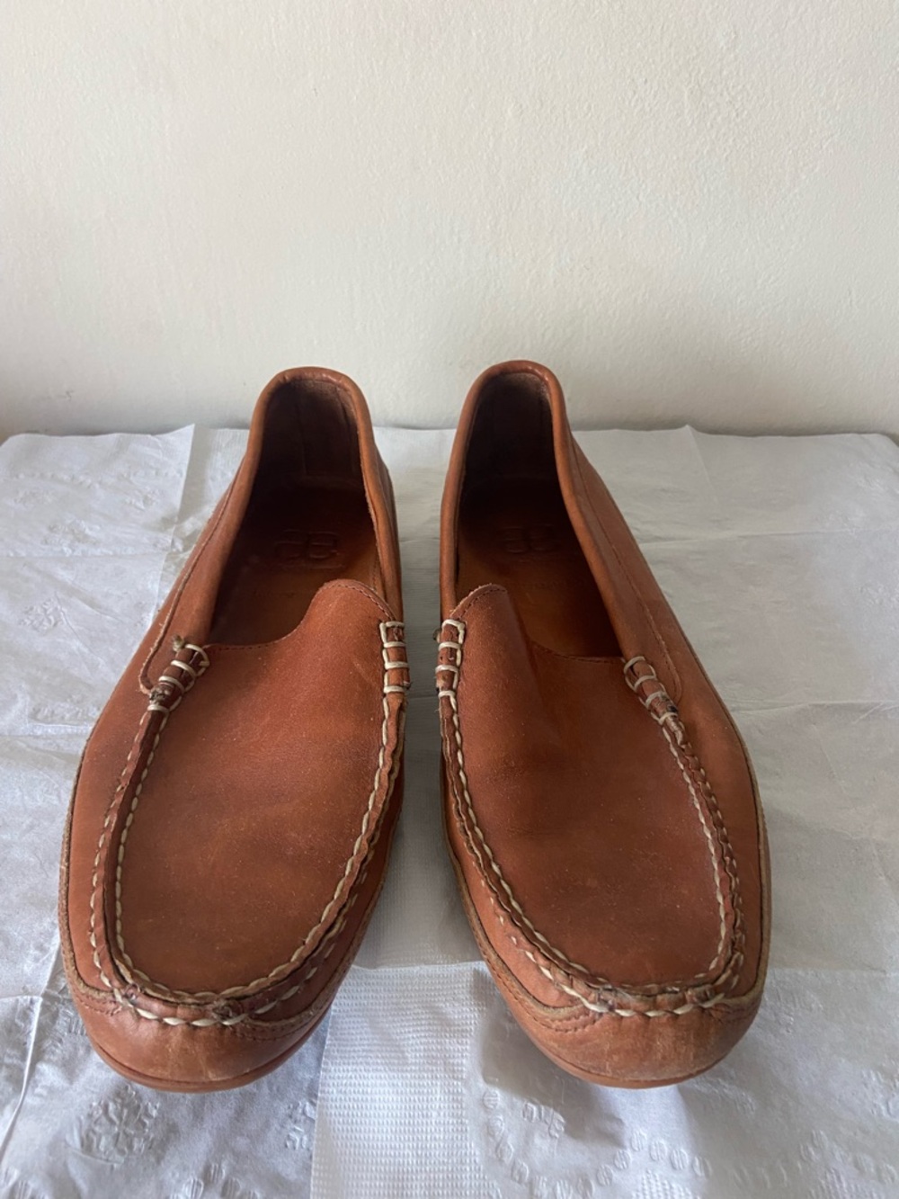 Allen Edmonds Tan Leather Moc Toe Slip-Ons
